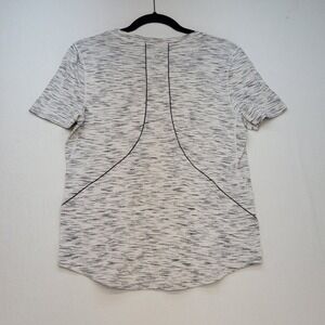 Lululemon Swiftly Tech Short Sleeve Crew Womens 6 White Black Space Dye Athletic
